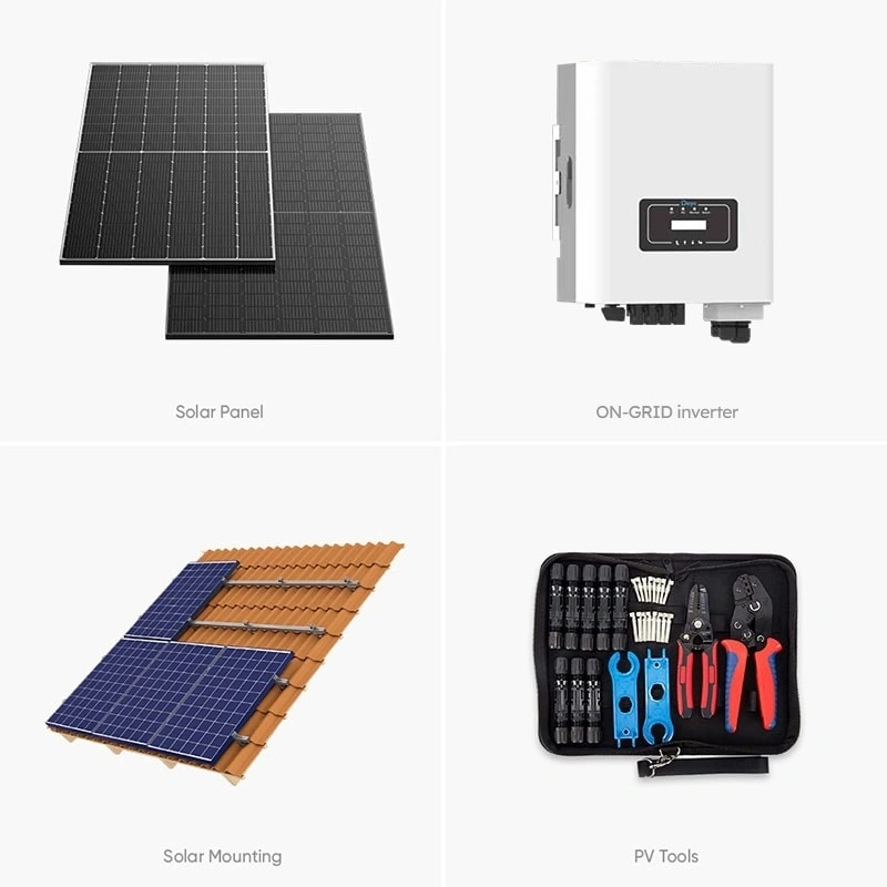 On Grid Solar System Kits in 3kW 5kW 10kW Include Inverters Panels and Installation Accessories Fabricante