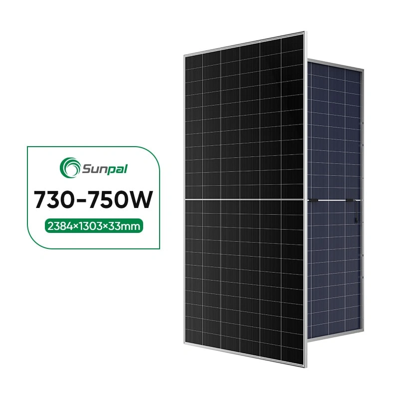 Panel solar HJT 750W de alta eficiencia para uso comercial