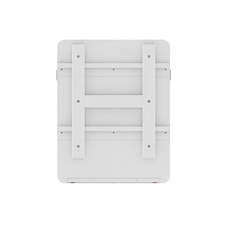 Rear view of 51.2V 100Ah lithium battery with power ports and communication interfaces.