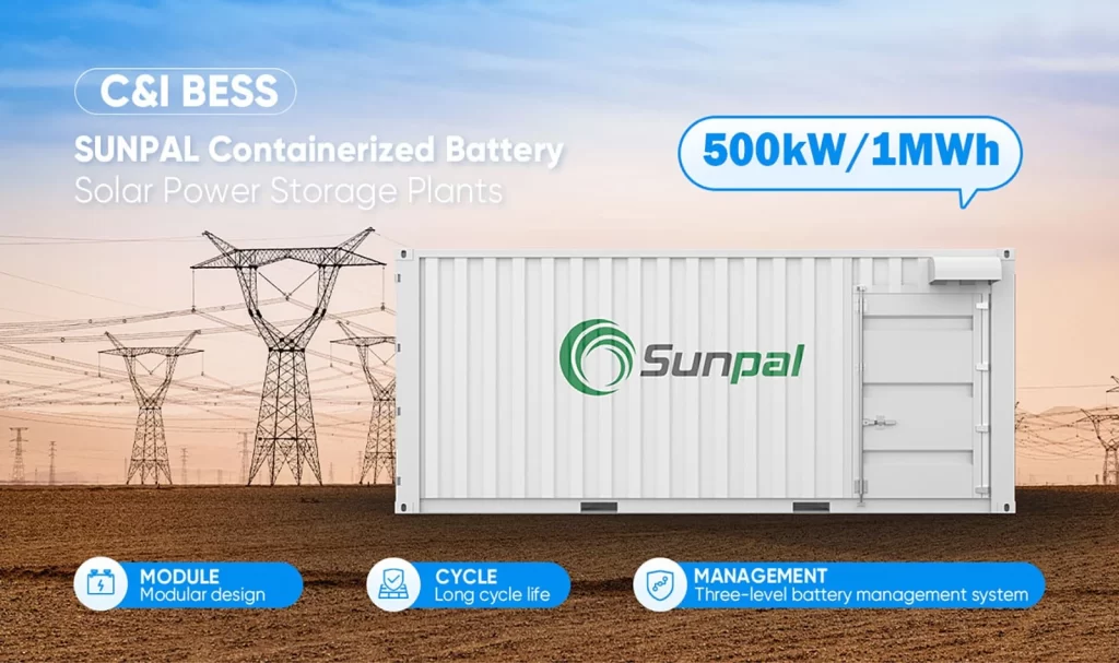 1 MWh Battery Storage System with 500 kW Capacity for Commercial & Industrial Use