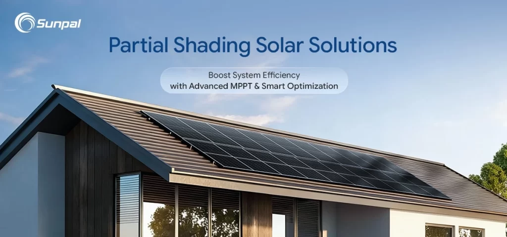 Крыша современного дома, оснащенная солнечными батареями, на одном из участков, подверженном затенению, - наглядный пример технологий, повышающих эффективность.