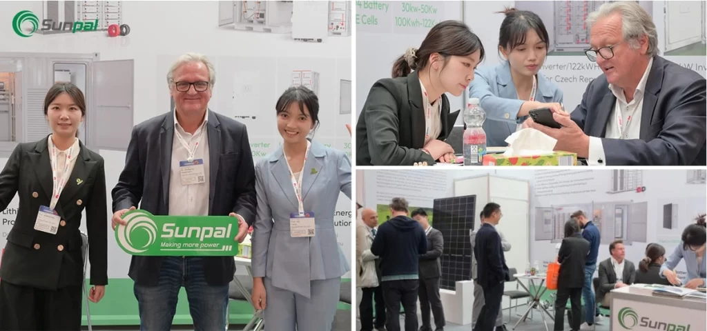 A equipa da Sunpal apresenta as suas soluções solares e conversa em profundidade com os visitantes da exposição.