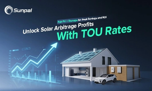 Graphique numérique représentant une maison avec des panneaux solaires, une voiture électrique et un graphique de bénéfices à la hausse.