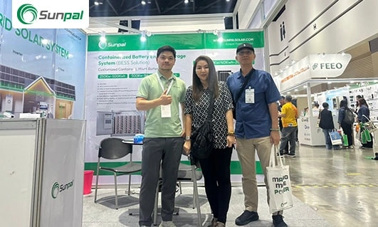 Exhibition space featuring Sunpal’s solar technology displays at ASE 2025 event.