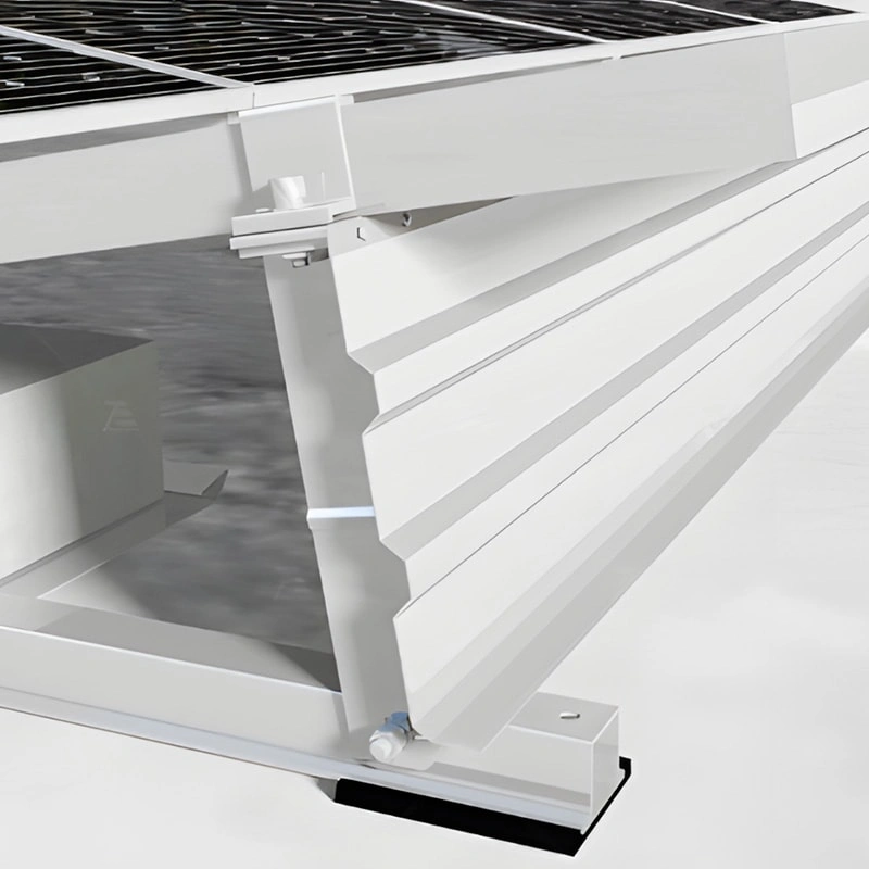 Close-up render of ballast mounting structure joints and connectors showing build quality