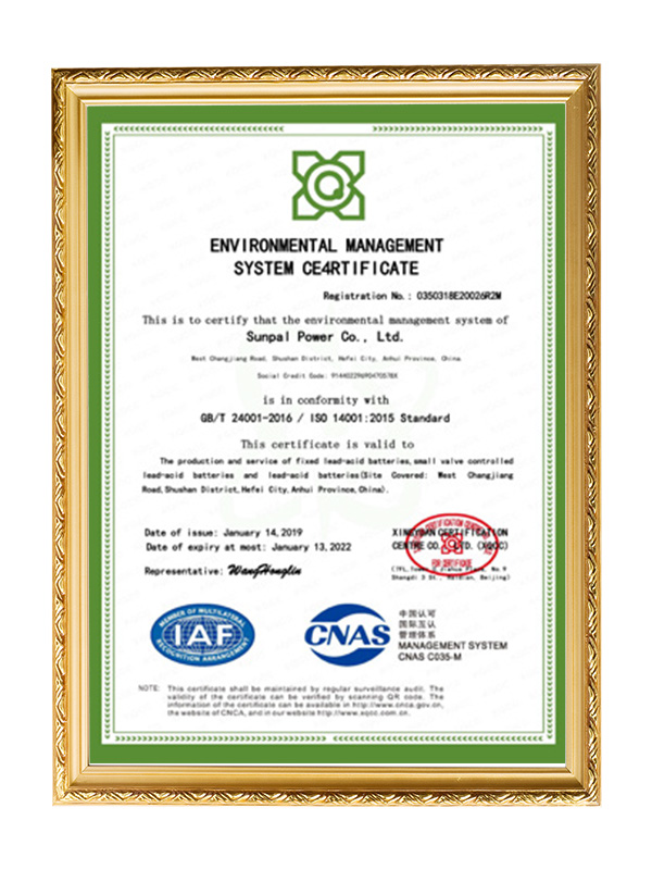 ISO 14001 certification