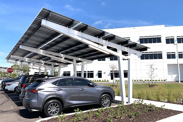 Carbon Steel Solar Carport 100kw