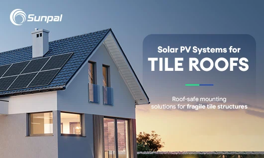 A house with tile roof solar panels mounted without breaking tiles, showing a neat, safe installation.